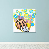 Toile Gros plan sur la souris d'ordinateur (Insitu (Plancher de Bois))