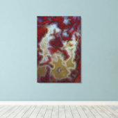 Toile Gros plan sur une dalle d'agate mousse rouge (Insitu (Plancher de Bois))