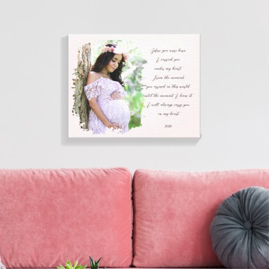 Toile Grossesse Maternité Bébé Devant Citation Moderne (Insitu(Salon))