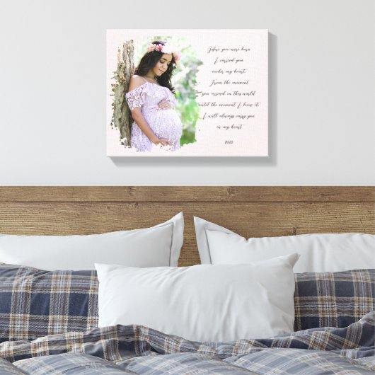 Toile Grossesse Maternité Bébé Devant Citation Moderne (Insitu(Chambre))