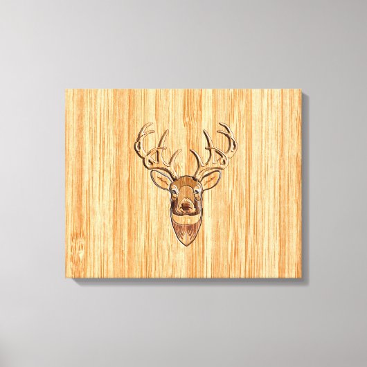 Toile Grotte blanche Cerf de bois Grain style graphique (Recto)
