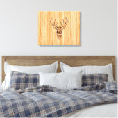 Toile Grotte blanche Cerf de bois Grain style graphique (Insitu(Chambre))