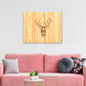 Toile Grotte blanche Cerf de bois Grain style graphique (Insitu(Salon))
