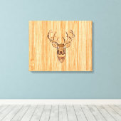 Toile Grotte blanche Cerf de bois Grain style graphique (Insitu (Plancher de Bois))