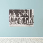 Toile Groupe d'edwardiane bicyclique, early 1900 s (b/w (Insitu (Plancher de Bois))
