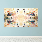 Toile Grues célestes en harmonie - Aquarelles (Insitu (Plancher de Bois))