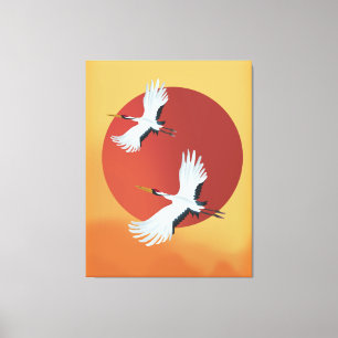 Toile Grues japonaises