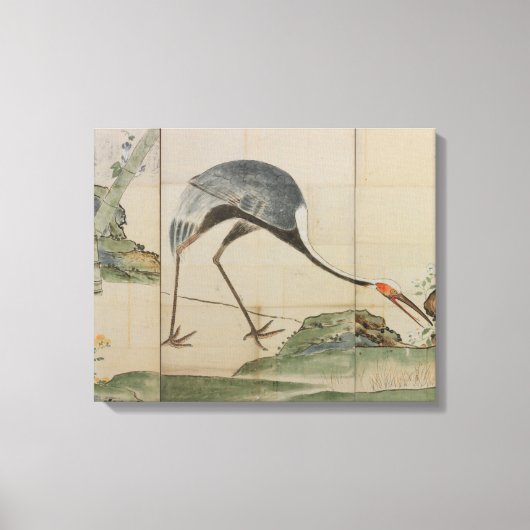 Toile Grues, pins et bambou (Recto)