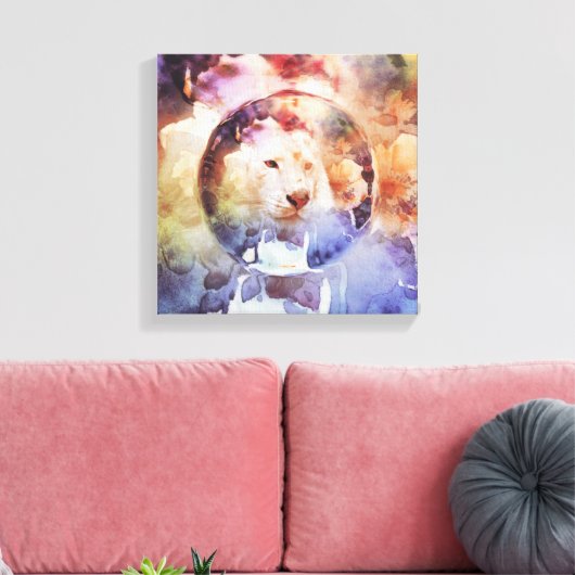 Toile Grunge blanc Tigre (Insitu(Salon))