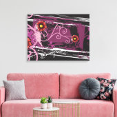 Toile Grunge floral Abstrait (Insitu(Salon))