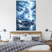 Toile Guardian White Tiger – Silent Strength and Gentle  (Insitu(Chambre))