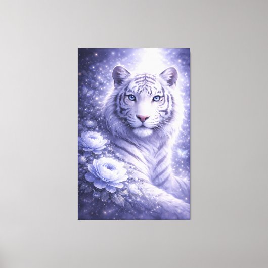 Toile Guardian White Tiger – Silent Strength and Gentle  (Recto)