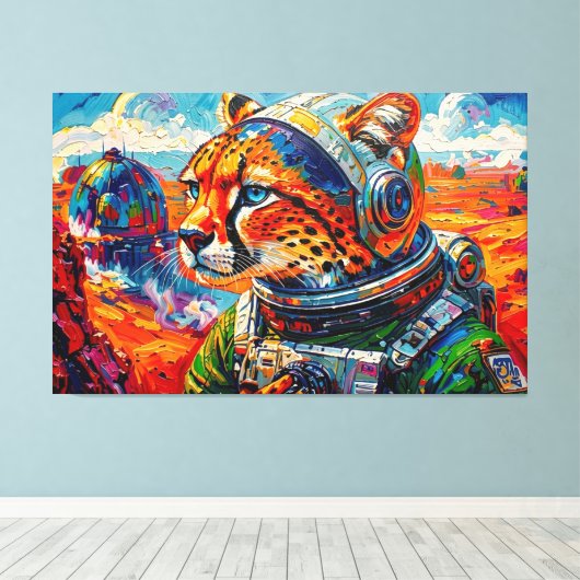 TOILE GUÉPARD DANS L'ESPACE (Insitu (Plancher de Bois))