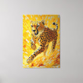 Toile Guépard en course dans un style impasto vibrant (Recto)