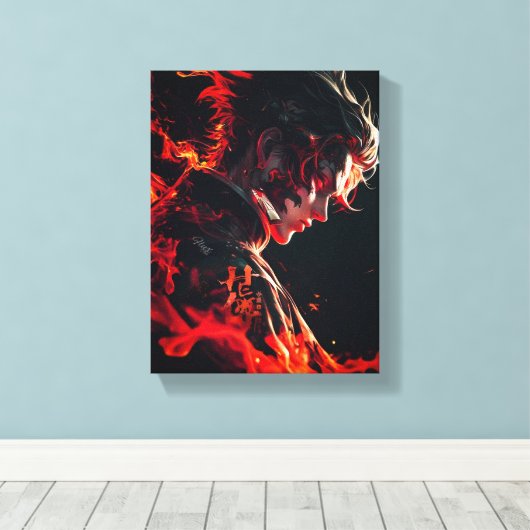 Toile "Guerrier de feu" (Insitu (Plancher de Bois))