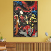 Toile Guerrier japonais combattant un serpent géant (Insitu(Salon))