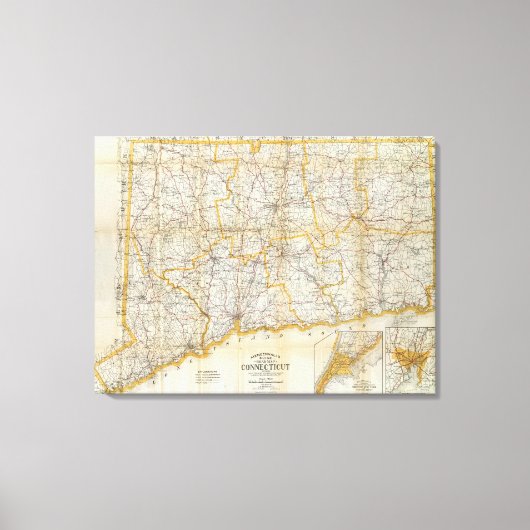 Toile Guide de Mendenhall, Road Map Connecticut (Recto)
