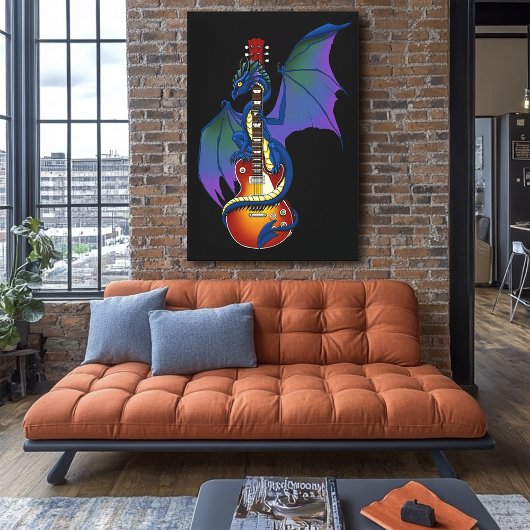 Toile Guitare à explosion solaire Blue Dragon