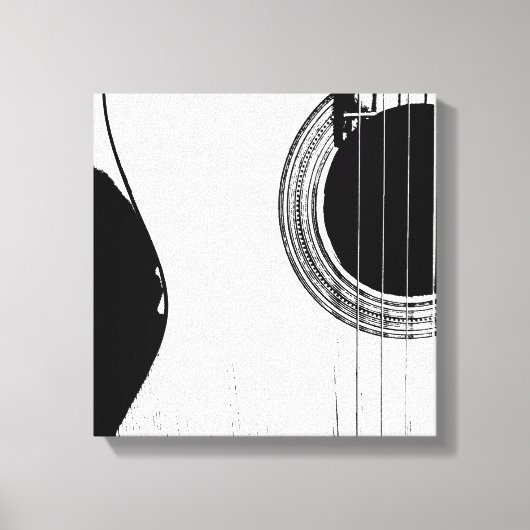 Toile Guitare Abstrait moderne noir et blanc (Recto)