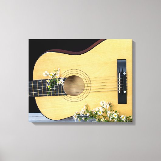 Toile Guitare avec grille fleur sauvage (Recto)