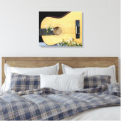 Toile Guitare avec grille fleur sauvage (Insitu(Chambre))