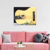 Toile Guitare avec grille fleur sauvage (Insitu(Salon))