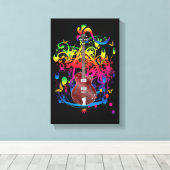Toile Guitare basse couleur splash (Insitu (Plancher de Bois))