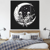 Toile Guitare de lune de couple de squelettes (Insitu(Chambre))