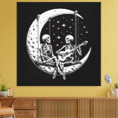 Toile Guitare de lune de couple de squelettes (Insitu(Salon))