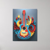 Toile Guitare Imaginaire colorée (Recto)