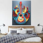 Toile Guitare Imaginaire colorée (Insitu(Chambre))