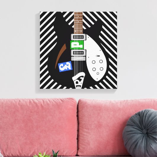 Toile Guitare pop art Mod (Insitu(Salon))