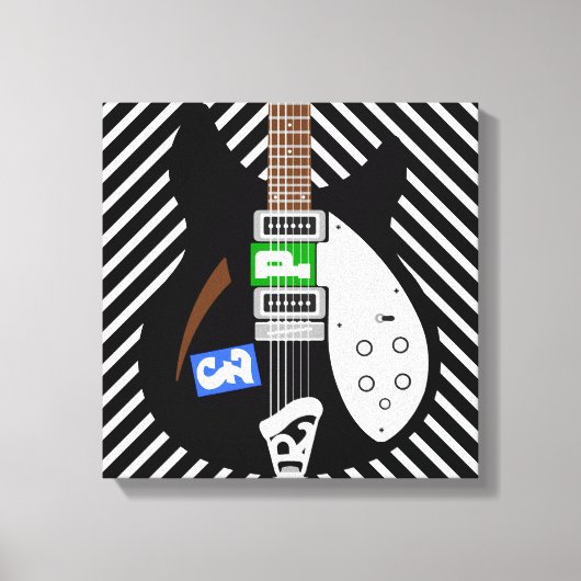 Toile Guitare pop art Mod (Recto)