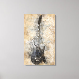 Toile Guitare vintage