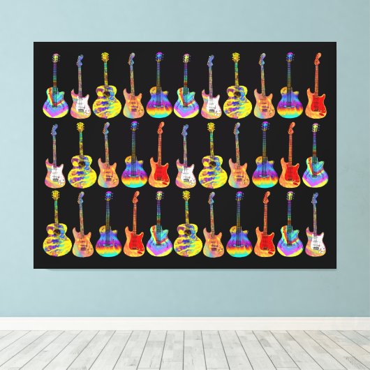 Toile Guitares colorées (Insitu (Plancher de Bois))