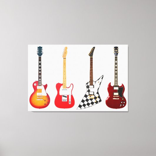 Toile GUITARS ÉLECTRIQUES ICONIQUES 32x48 (Recto)