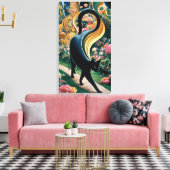 Toile Gustav Klimt Chat noir dans un jardin de fleurs, A (Insitu(Salon))