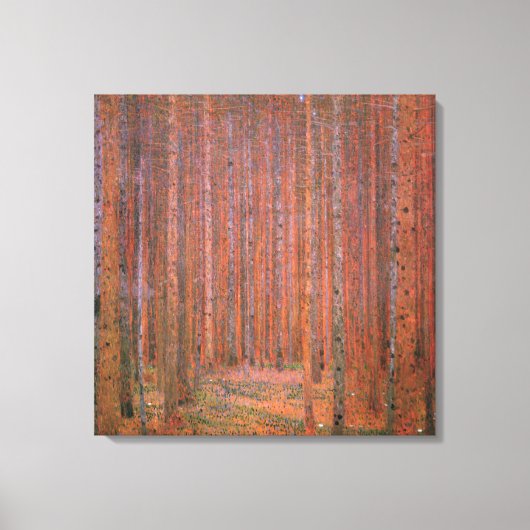 Toile Gustav Klimt Fir Forêt Tannenwald Arbres rouges (Recto)