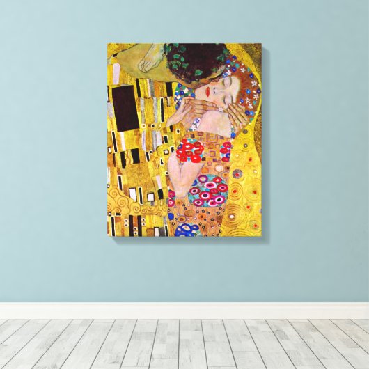 Toile Gustav Klimt - Le baiser (Insitu (Plancher de Bois))