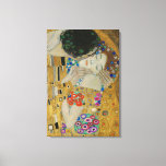 Toile Gustav Klimt Le Baiser<br><div class="desc">Beau chef-d'oeuvre doré de Gustav Klimt - The Kiss. Grand cadeau pour petite amie,  cadeau pour petit ami et les idées cadeaux de couple.</div>