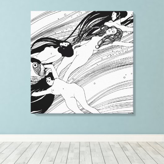 Toile Gustav Klimt - Poisson Sang Surreal Art Japonais (Insitu (Plancher de Bois))