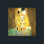 Toile Gustav Klimt The Kiss Vintage<br><div class="desc">Gustav Klimt Le Kiss Vintage Art Nouveau Peinture Le Kiss (En allemand : Der Kuss) a été peint par le peintre symboliste autrichien Gustav Klimt entre 1907 et 1908, le point culminant de sa période d'or, lorsqu'il peignit un certain nombre d'oeuvres dans un style doré similaire. Le tableau est largement...</div>