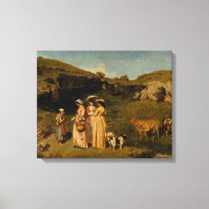 Toile Gustave Courbet - Jeunes Dames du Village