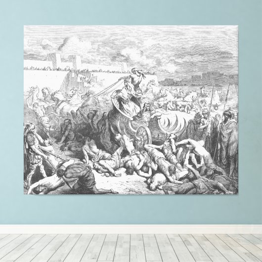 Toile Gustave Doré - David Attacks the Ammonites (Insitu (Plancher de Bois))