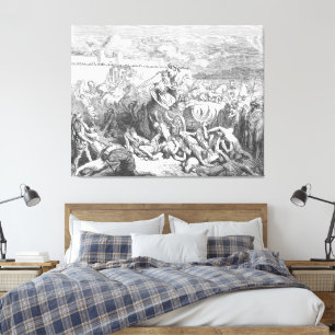 Toile Gustave Doré - David attaque les Ammonites