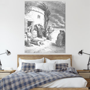 Toile Gustave Doré - Job apprend ses malheurs