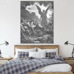 Toile Gustave Doré - L'armée de Sennachérib est détruite