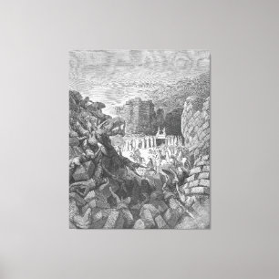 Toile Gustave Doré - Les murs de Jéricho s'effondrent