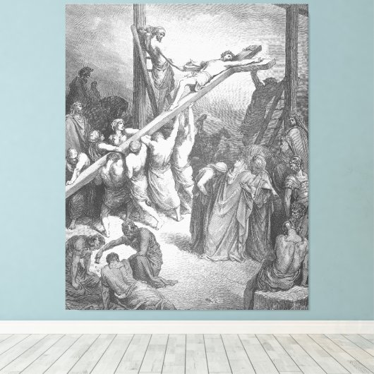 Toile Gustave Doré - Luke 23B The Cross is Lifted Up (Insitu (Plancher de Bois))