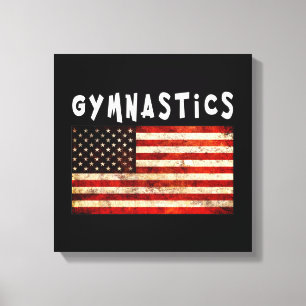 Toile Gymnastique Grunge Américain Drapeau USA